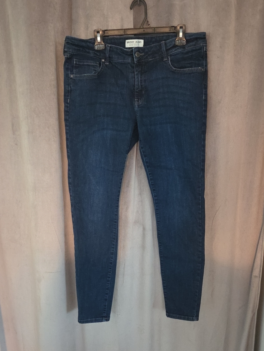 Brody Jeans Men's Size 34 Dark Blue Skinny Stretch Jeans